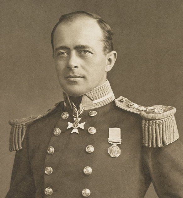 Portret van Robert Falcon Scott, Britse ontdekkingsreiziger en marineofficier
